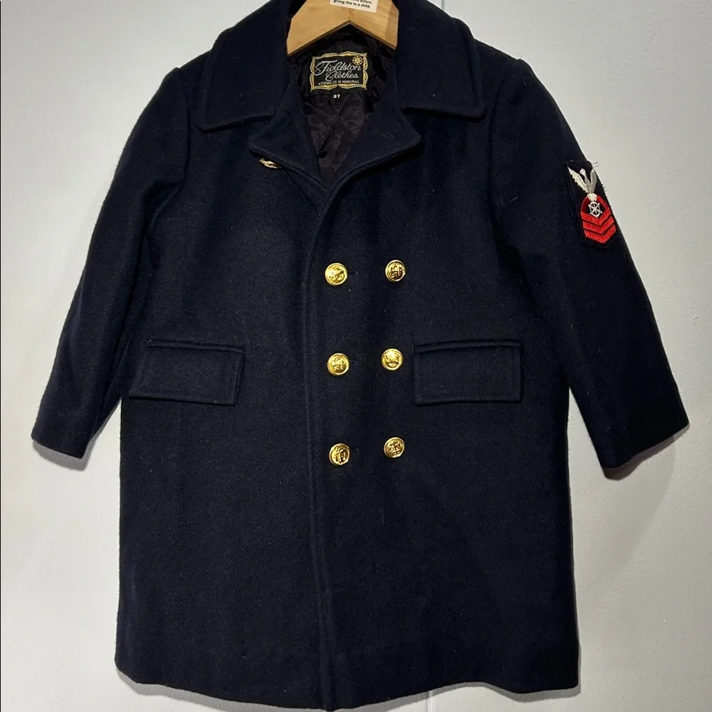 Fieldston Clothes wool pea navy marine coat K00058 size 3T